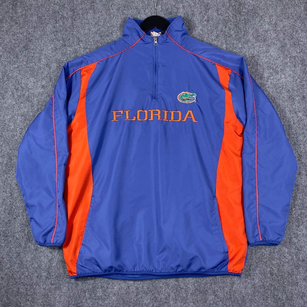 Florida Gators Red Oak 1/4 Zip Windbreaker Mens Medium Blue Pullover Jacket
